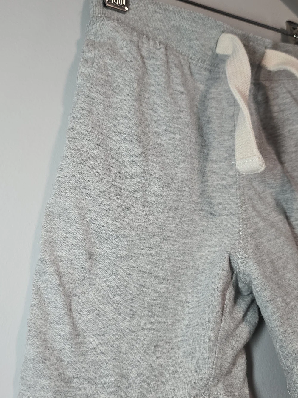 GAP Light Gray Knit Drawstring Shorts with Cream Tie